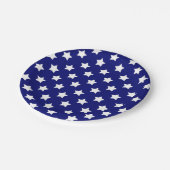 青い白い星模様の装飾 ペーパープレート (アングル)