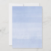 青い白い春花模様金ゴールドボーイベビーシャワー 招待状 (裏面)