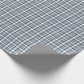 青い白い格子縞1 ラッピングペーパー (角)