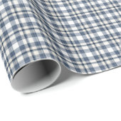 青い白い格子縞1 ラッピングペーパー (ロールコーナー)