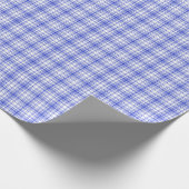 青い白い格子縞2 ラッピングペーパー (角)