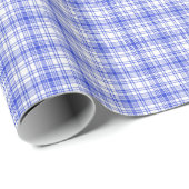 青い白い格子縞2 ラッピングペーパー (ロールコーナー)