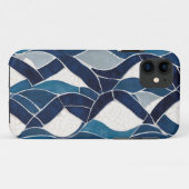青い白い波のパターン01 Case-Mate iPhoneケース (裏面(横))