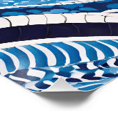 青い白い波のパターン05 ポスター (コーナー)