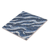 青い白い波のパターン15 タイル (側面)