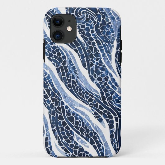 青い白い波のパターン15 Case-Mate iPhoneケース (裏面)