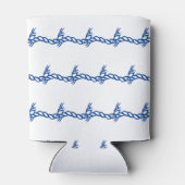 青い白い波の航海のロープのパターンは冷却できる 缶クーラー (裏面)