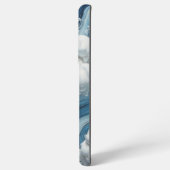 青い白い液体の電話ケース SAMSUNG GALAXYケース (裏面横)