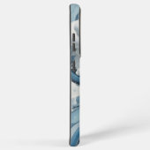 青い白い液体の電話ケース SAMSUNG GALAXYケース (右側面)