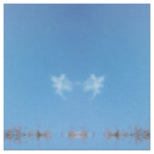 青い白い空，布 ファブリック (クローズアップ)