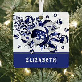 青い白い籠玉が星をパーソナライズされた出す メタルオーナメント