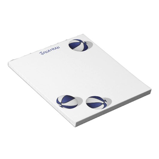 青い白い籠玉パーソナライズされた三 ノートパッド (アングル)