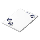 青い白い籠玉パーソナライズされた三 ノートパッド (回転)