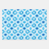 青い白い緩和曲線絞り染め ラッピングペーパーシート (正面2)