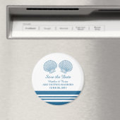 青い白い航海の貝殻は日付の磁石を保存 マグネット (インサイチュ (食洗機))