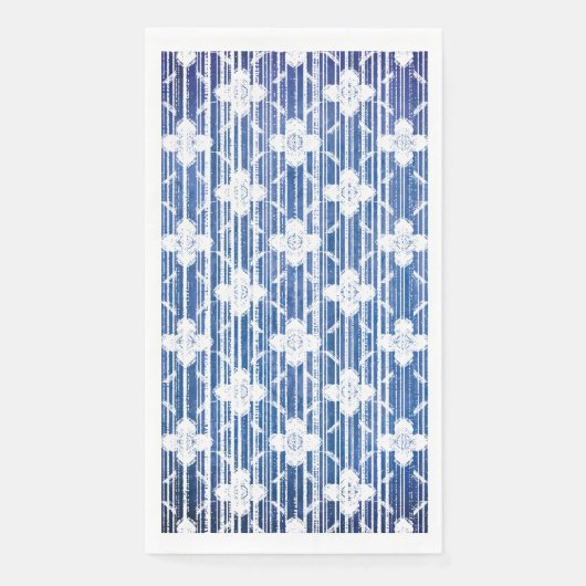 青い白い花のシグラデーションェーズストライプのパターン (正面)