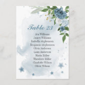 青い白い花の緑の座席チャートカード エンクロージャーカード (正面)