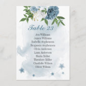 青い白い花の緑の座席チャートカード エンクロージャーカード (正面)