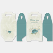 青い白い花の緑結婚色 フェイバーボックス (見開き)