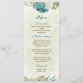 青い白い花の緑結婚色 メニュー (正面)