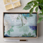 青い白い花模様音楽と手書きの切り離し 薄葉紙 (ギフト)