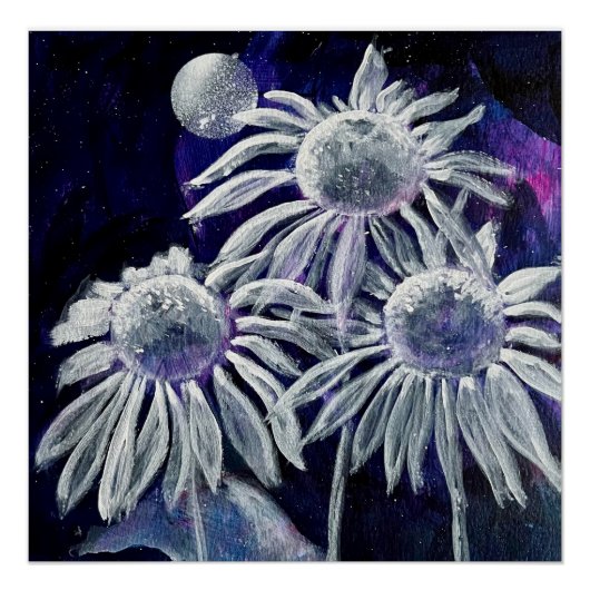 青い白い花 ポスター (正面)