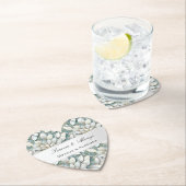 青い白い蓮の花のブライズシャワー ペーパーコースター (インサイチュ)