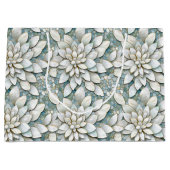 青い白い蓮の花 ラージペーパーバッグ (正面)