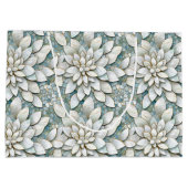 青い白い蓮の花 ラージペーパーバッグ (裏面)