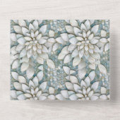 青い白い蓮結婚の花 オールインワン招待状 (裏面)