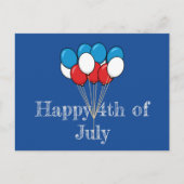 青い白い赤い愛国的な風船 |カスタマイズ シーズンポストカード (正面)