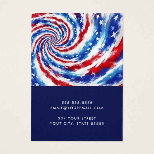 青い白い赤い絞り染め旋回イヤリングディスプレイカード (裏面)