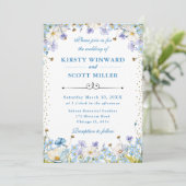 青い白い野忘れ花私の結婚鼻 招待状 (スタンド正面)