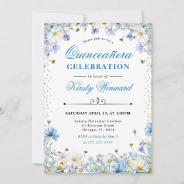 青い白い野忘れ花私ノットキンセアニェラ 招待状