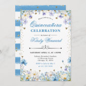 青い白い野忘れ花私ノットキンセアニェラ 招待状 (正面/裏面)