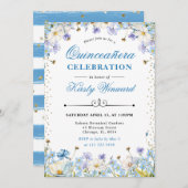 青い白い野忘れ花私ノットキンセアニェラ 招待状 (正面/裏面)