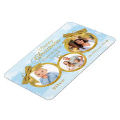 青い白い金ゴールドオーナメントクリスマスフォトマグネット マグネット (左側)