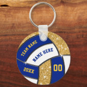 青い白い金ゴールド、バレーボールのチームギフト、バレーボール キーホルダー (正面)