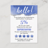 青い白い銀色のグリッターロゴソーシャルメディア 名刺 (正面)