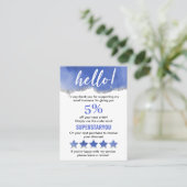 青い白い銀色のグリッターロゴソーシャルメディア 名刺 (スタンド正面)