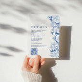 青い白い陶器の結婚詳細 エンクロージャーカード