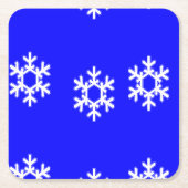 青い白い雪 スクエアペーパーコースター (正面)