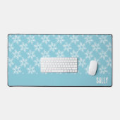 青い白い雪 デスクマット (キーボード&マウス)