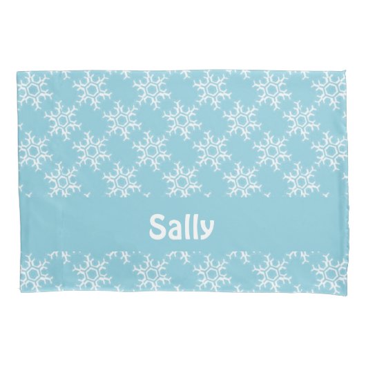 青い白い雪 枕カバー (正面)