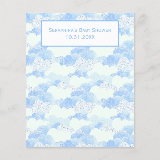 青い白い雲と太陽の赤ちゃんシャワービンゴゲーム (裏面)