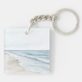 青い白い飛行機 キーホルダー (裏面)