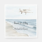 青い白い飛行機 スタンダードランチョンナプキン (正面)