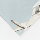 青い白い飛行機 フリースブランケット (角)