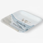 青い白い飛行機 ペーパープレート (傾斜あり)