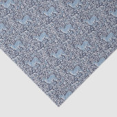 青い白い鹿の複雑な自然クリスマスパターン 薄葉紙 (詳細)